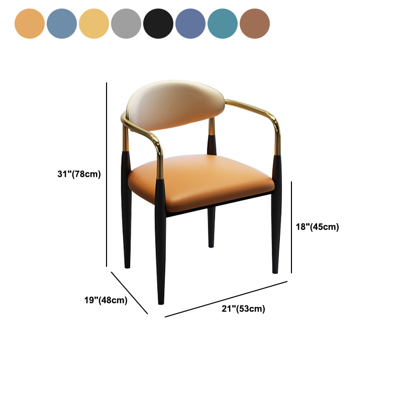 Modern Upholstered Dining Chair Open Back Dining Side Furniture in Matte Finish for Indoor