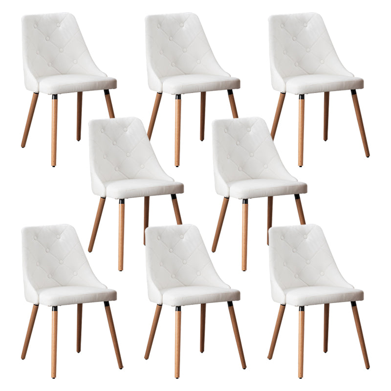 Modern PU Leather Dining Chairs Parsons Furniture with Wood Legs in Matte Finish for Home