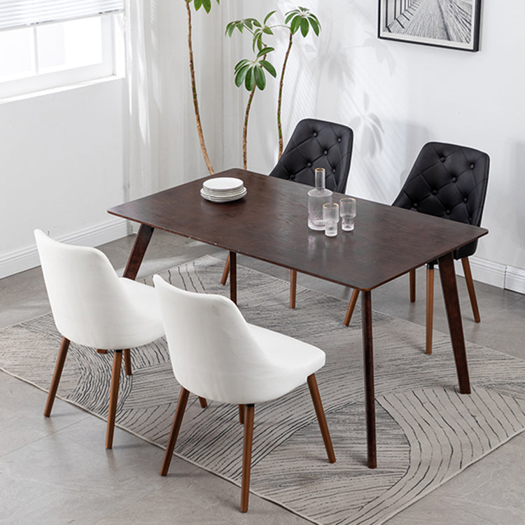 Modern PU Leather Dining Chairs Parsons Furniture with Wood Legs in Matte Finish for Home