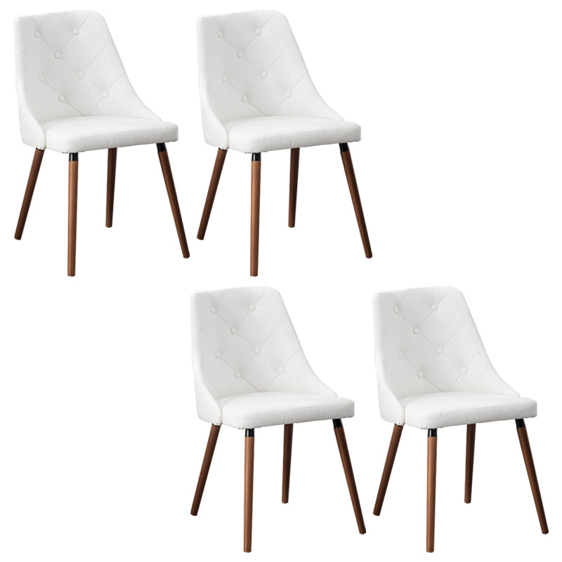 Modern PU Leather Dining Chairs Parsons Furniture with Wood Legs in Matte Finish for Home