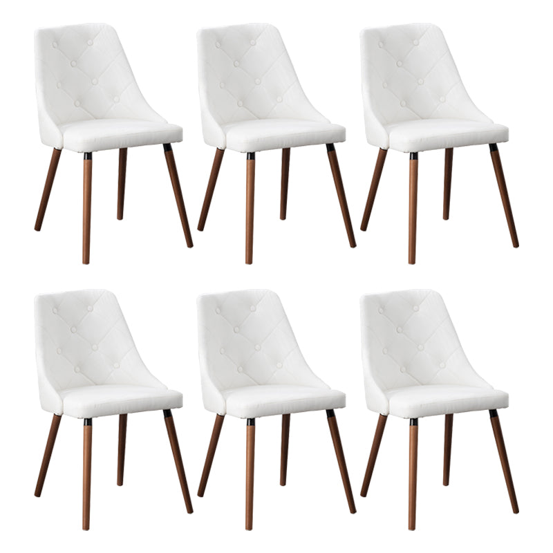 Modern PU Leather Dining Chairs Parsons Furniture with Wood Legs in Matte Finish for Home