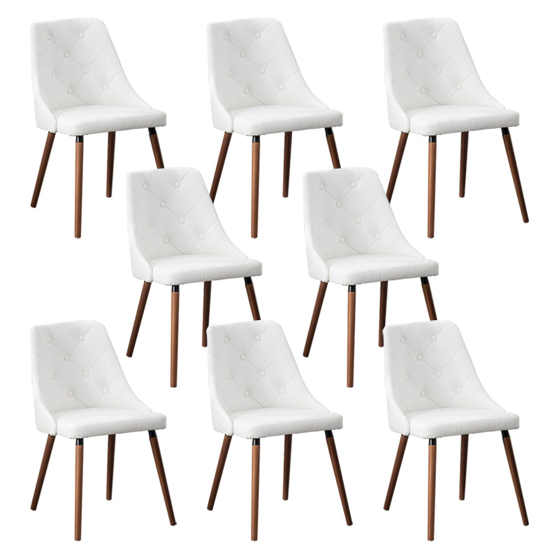 Modern PU Leather Dining Chairs Parsons Furniture with Wood Legs in Matte Finish for Home