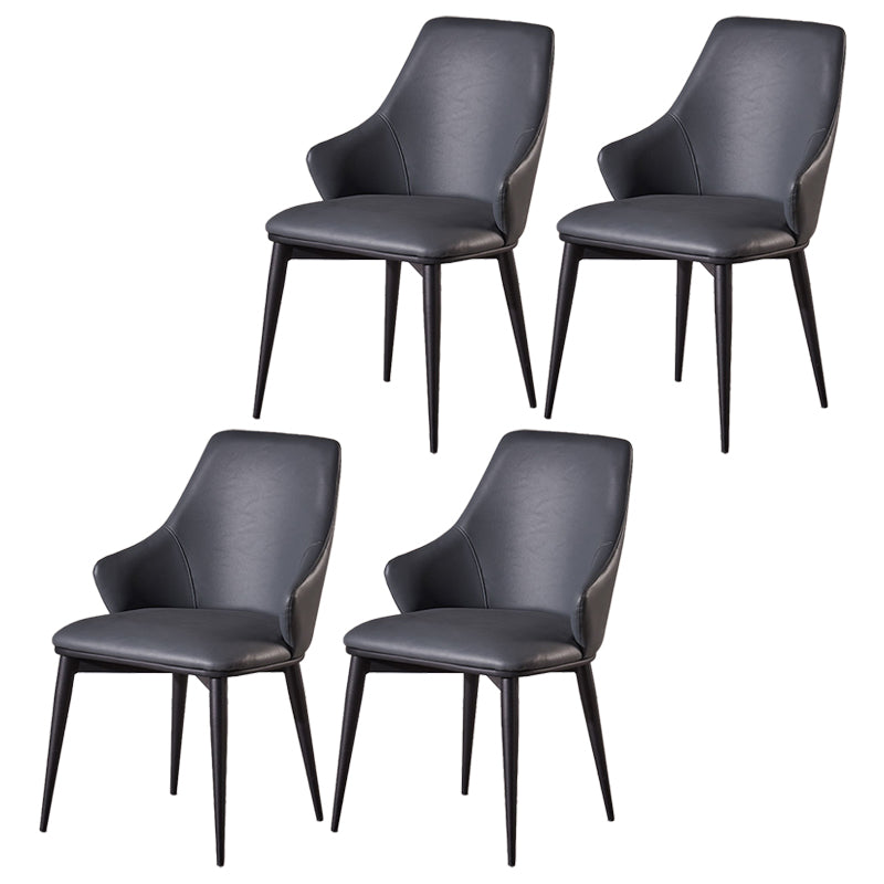 Faux Leather Dining Chair Wingback Side Chair in Matte Finish