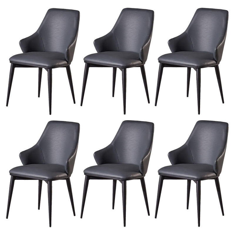 Faux Leather Dining Chair Wingback Side Chair in Matte Finish