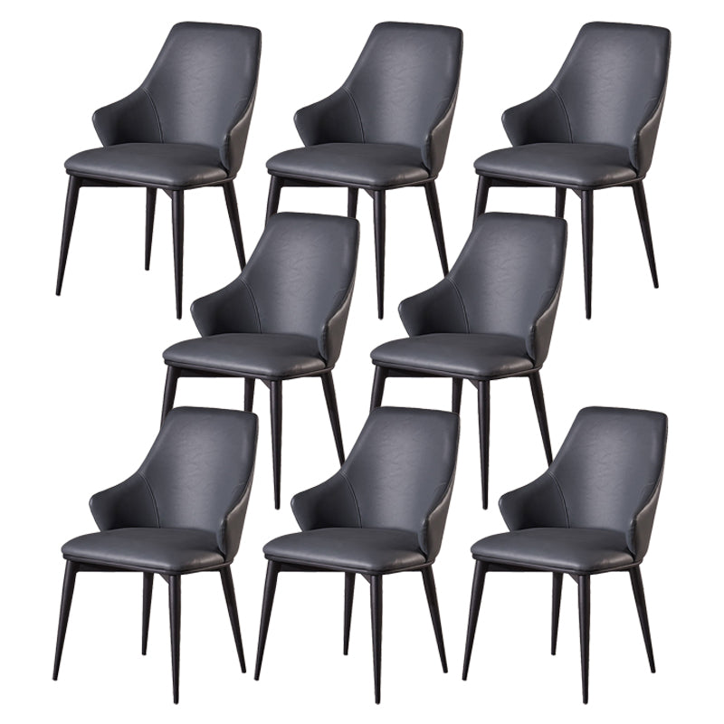 Faux Leather Dining Chair Wingback Side Chair in Matte Finish