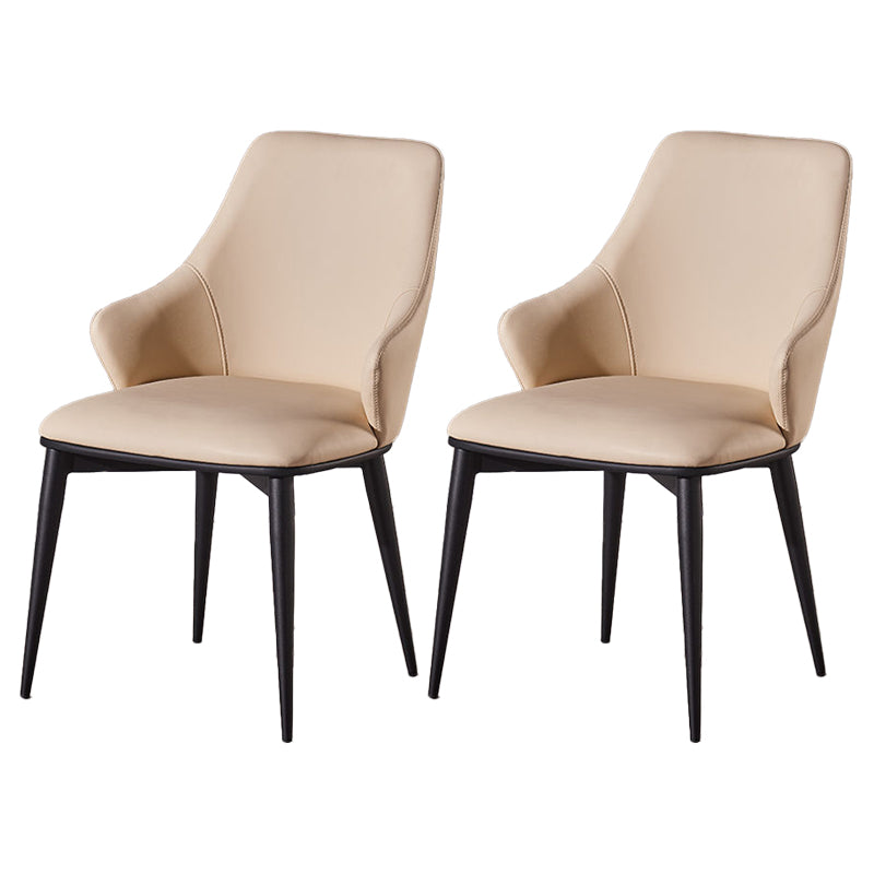 Faux Leather Dining Chair Wingback Side Chair in Matte Finish