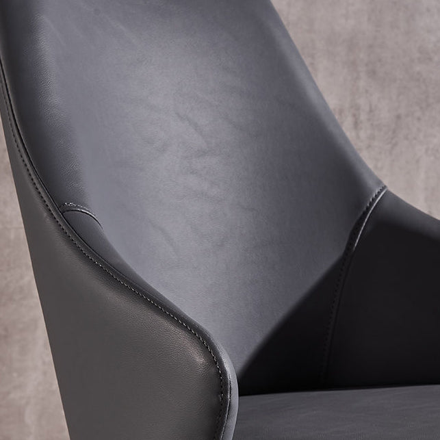 Faux Leather Dining Chair Wingback Side Chair in Matte Finish