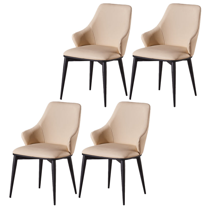 Faux Leather Dining Chair Wingback Side Chair in Matte Finish