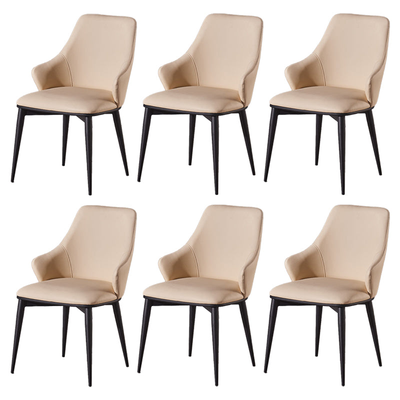 Faux Leather Dining Chair Wingback Side Chair in Matte Finish
