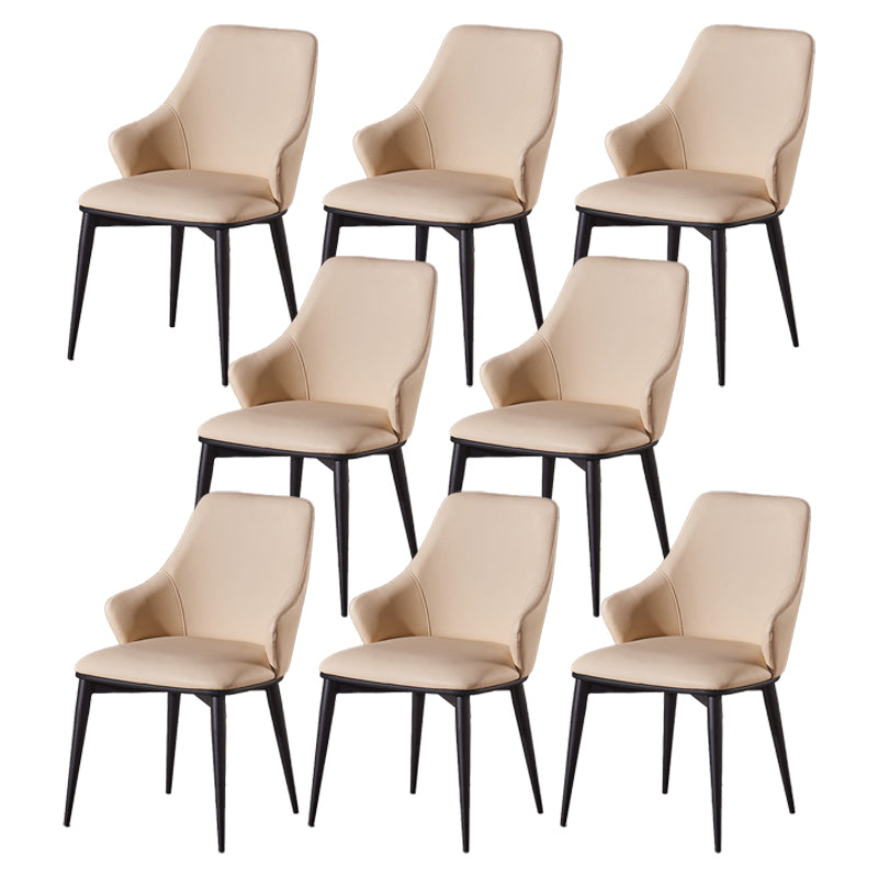 Faux Leather Dining Chair Wingback Side Chair in Matte Finish