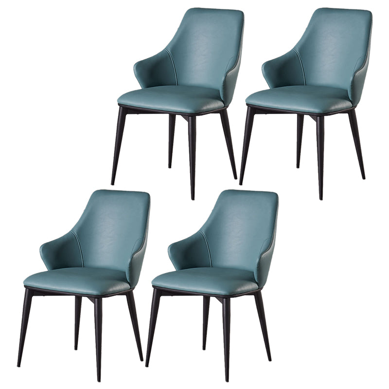 Faux Leather Dining Chair Wingback Side Chair in Matte Finish
