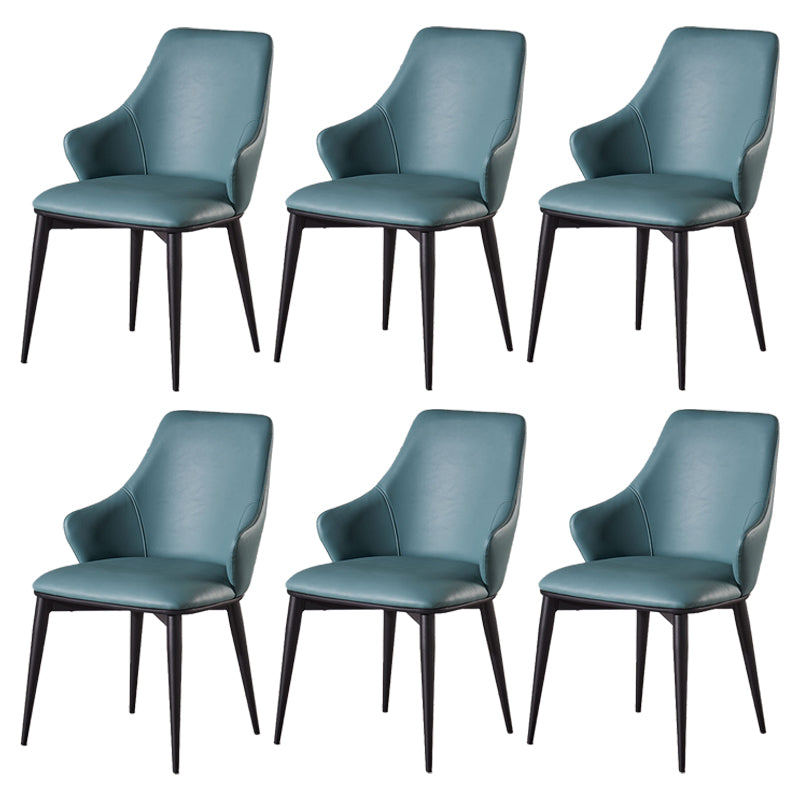 Faux Leather Dining Chair Wingback Side Chair in Matte Finish