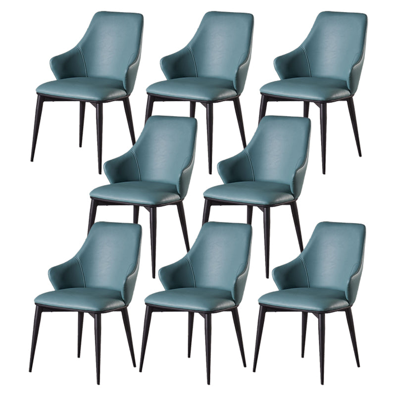 Faux Leather Dining Chair Wingback Side Chair in Matte Finish