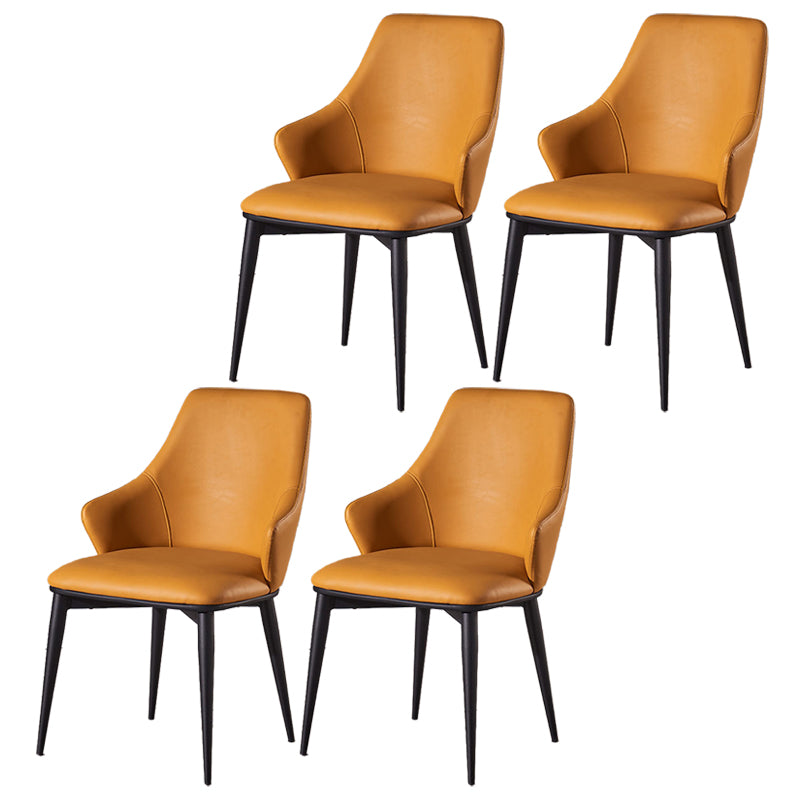 Faux Leather Dining Chair Wingback Side Chair in Matte Finish