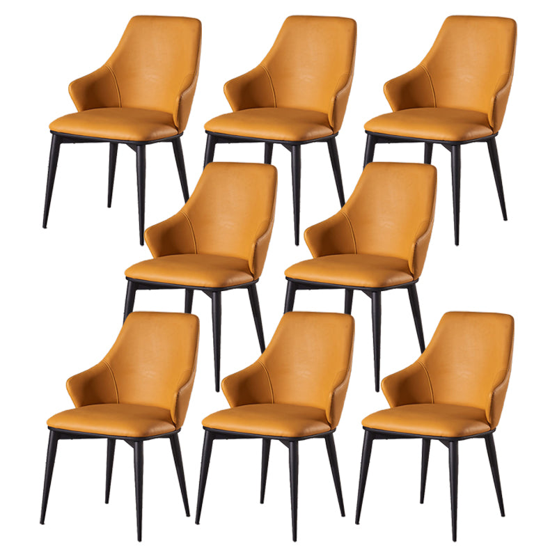 Faux Leather Dining Chair Wingback Side Chair in Matte Finish