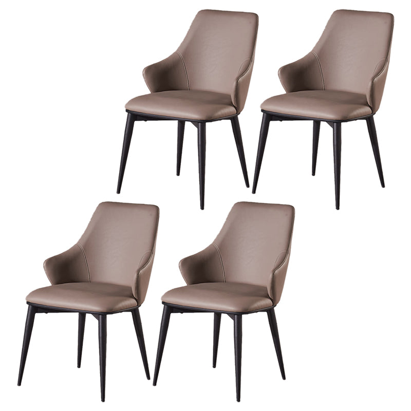 Faux Leather Dining Chair Wingback Side Chair in Matte Finish