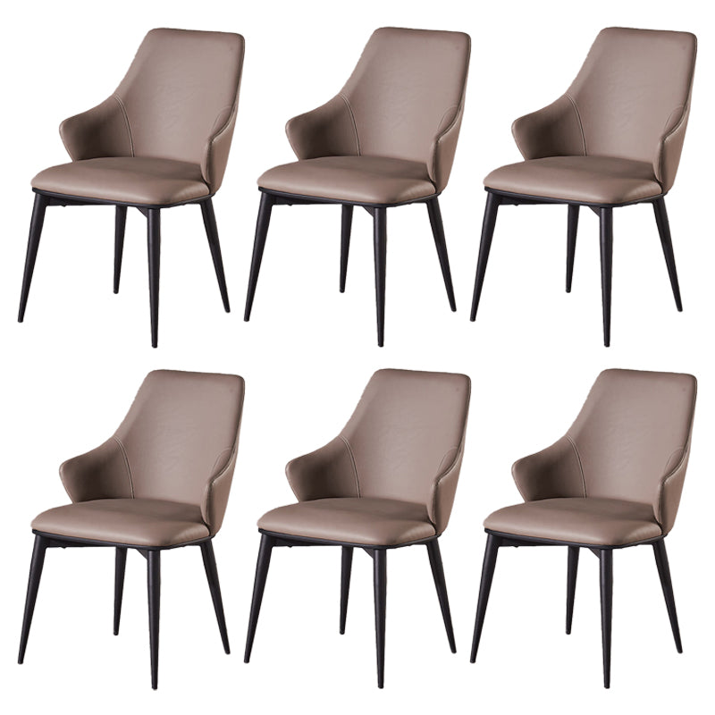 Faux Leather Dining Chair Wingback Side Chair in Matte Finish