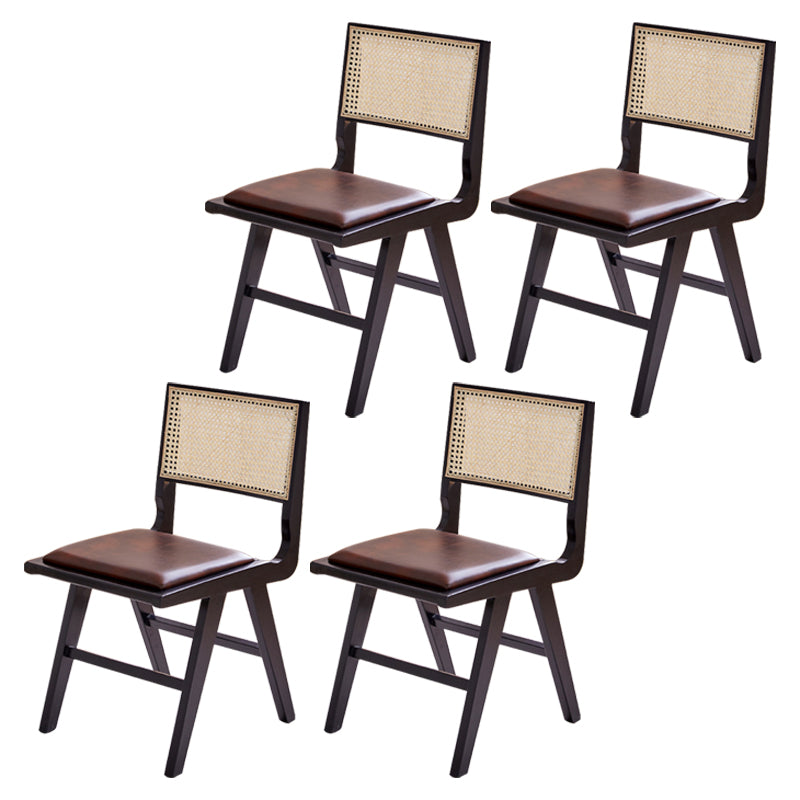 Traditional Upholstered Side Chair Rubberwood Solid Wood Side Chair