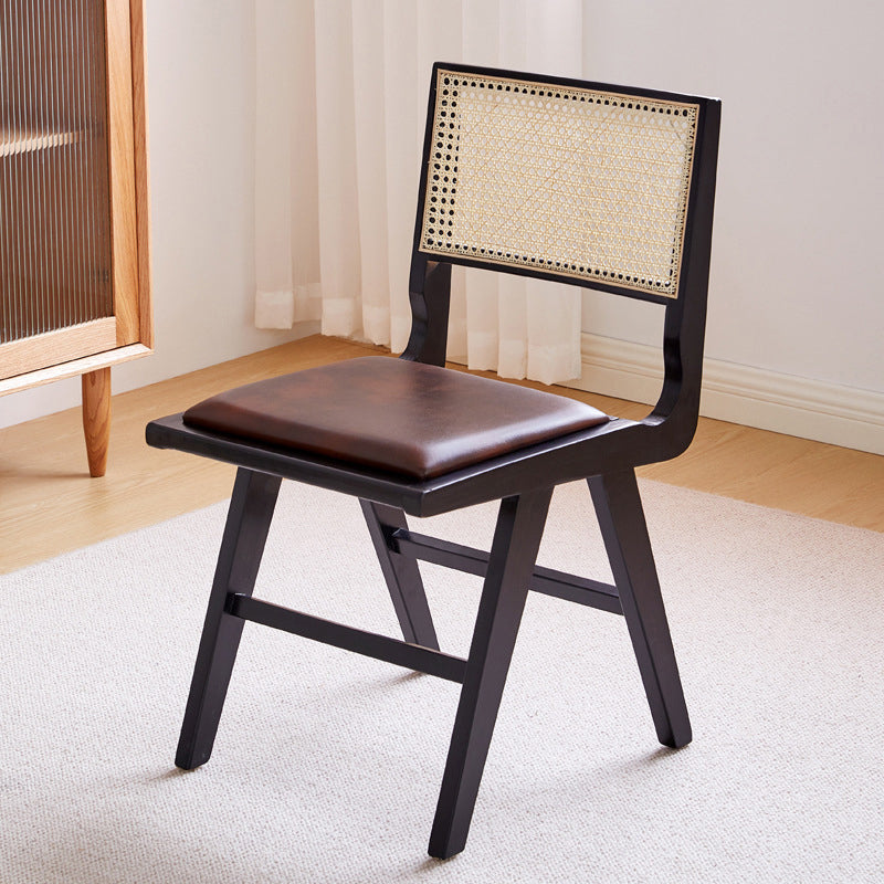 Traditional Upholstered Side Chair Rubberwood Solid Wood Side Chair