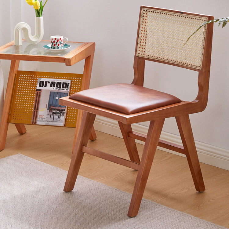 Traditional Upholstered Side Chair Rubberwood Solid Wood Side Chair