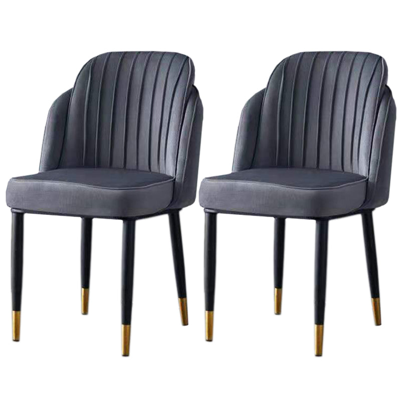 Glam Armless Velvet Dining Chair Parsons Chair in Matte Finish for Home