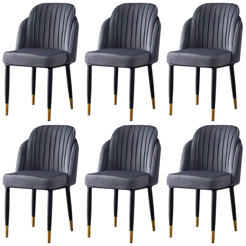 Glam Armless Velvet Dining Chair Parsons Chair in Matte Finish for Home