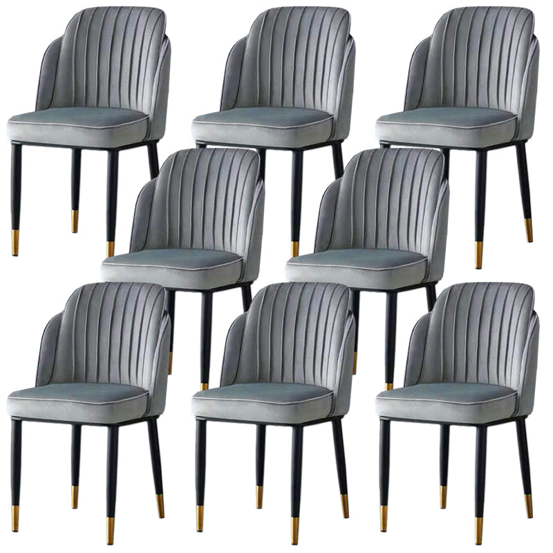 Glam Armless Velvet Dining Chair Parsons Chair in Matte Finish for Home