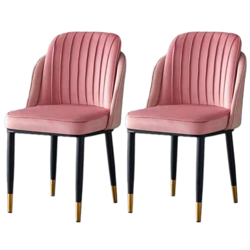 Glam Armless Velvet Dining Chair Parsons Chair in Matte Finish for Home