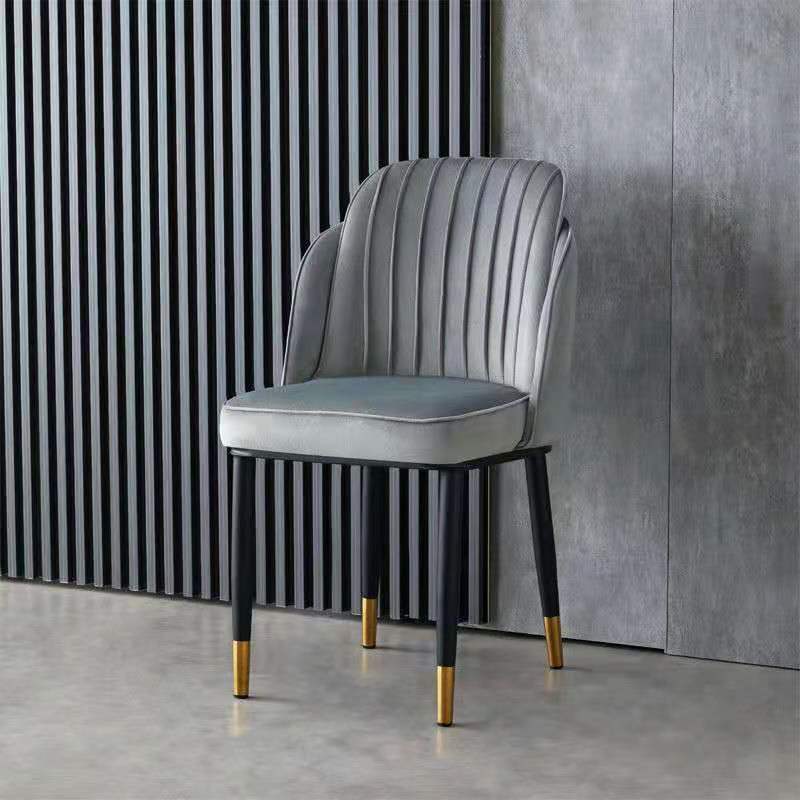 Glam Armless Velvet Dining Chair Parsons Chair in Matte Finish for Home