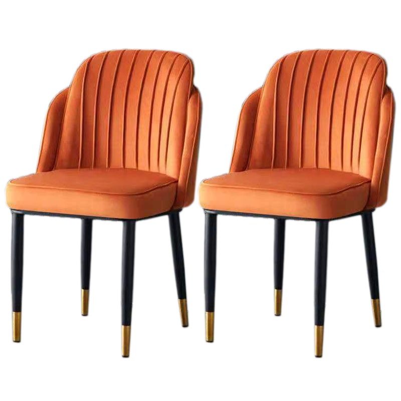 Glam Armless Velvet Dining Chair Parsons Chair in Matte Finish for Home