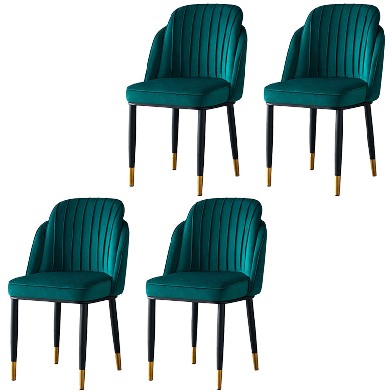 Glam Armless Velvet Dining Chair Parsons Chair in Matte Finish for Home