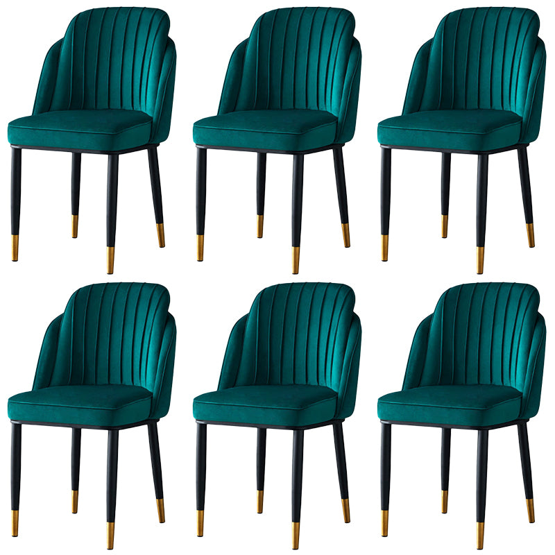 Glam Armless Velvet Dining Chair Parsons Chair in Matte Finish for Home