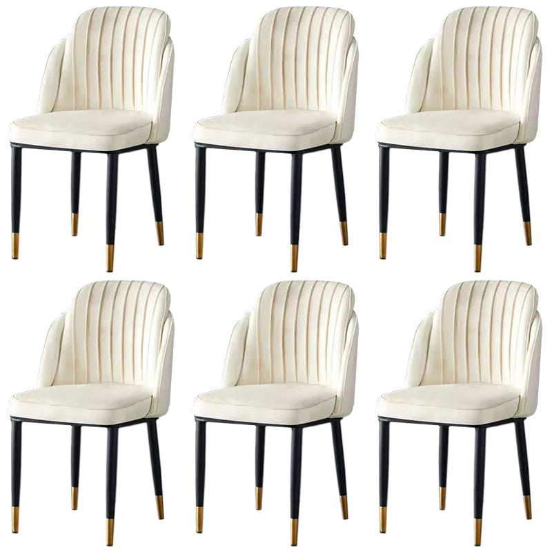 Glam Armless Velvet Dining Chair Parsons Chair in Matte Finish for Home