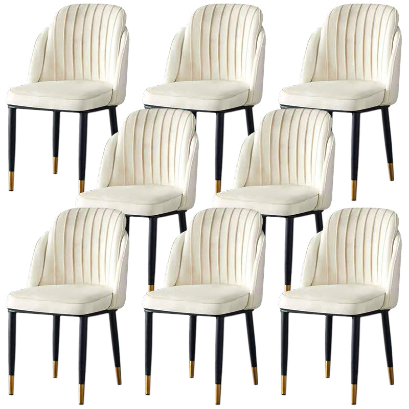 Glam Armless Velvet Dining Chair Parsons Chair in Matte Finish for Home