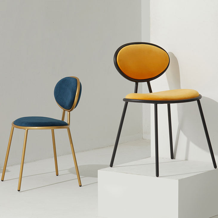 Glam Dining Side Chair Velvet Upholstered Side Chair for Home