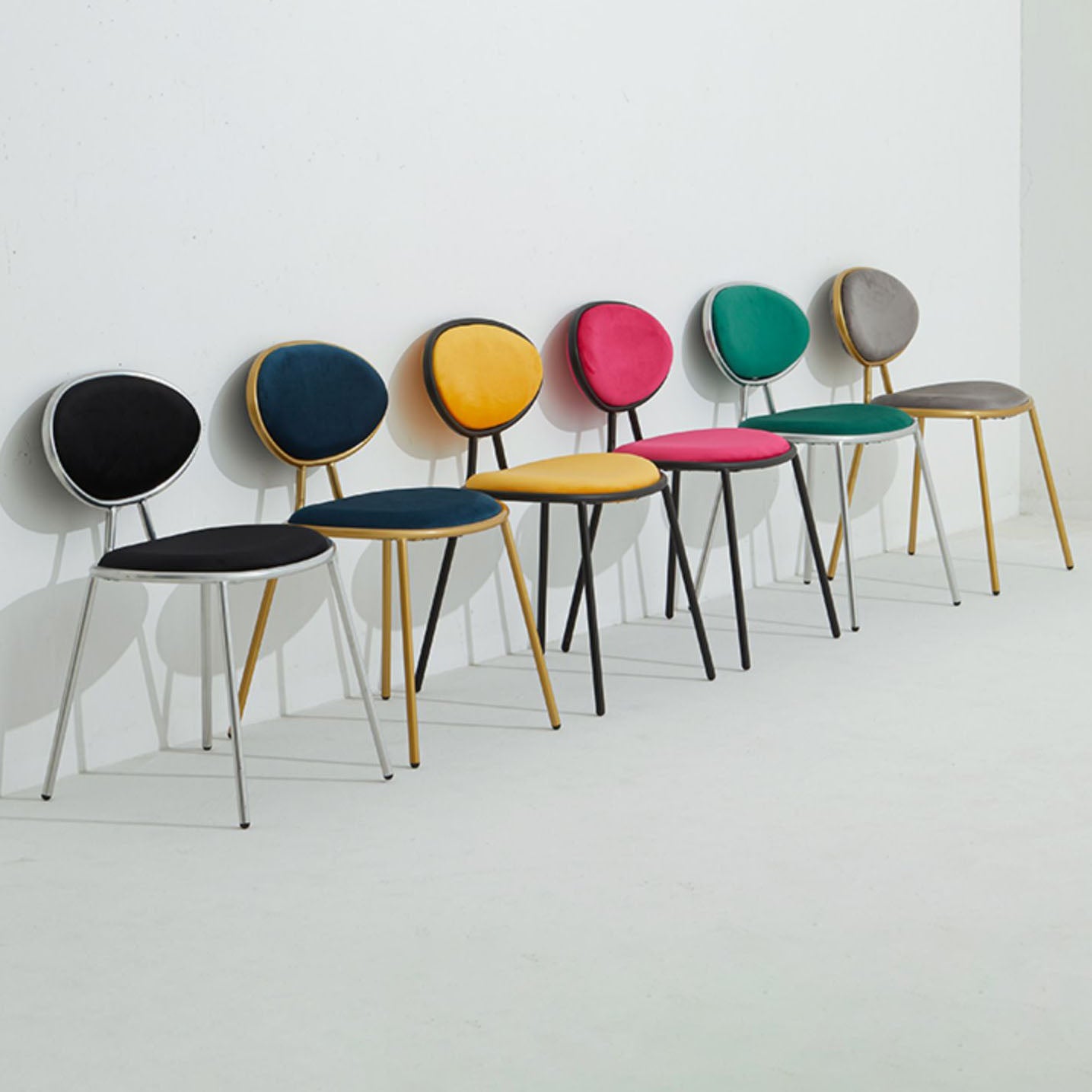 Glam Dining Side Chair Velvet Upholstered Side Chair for Home