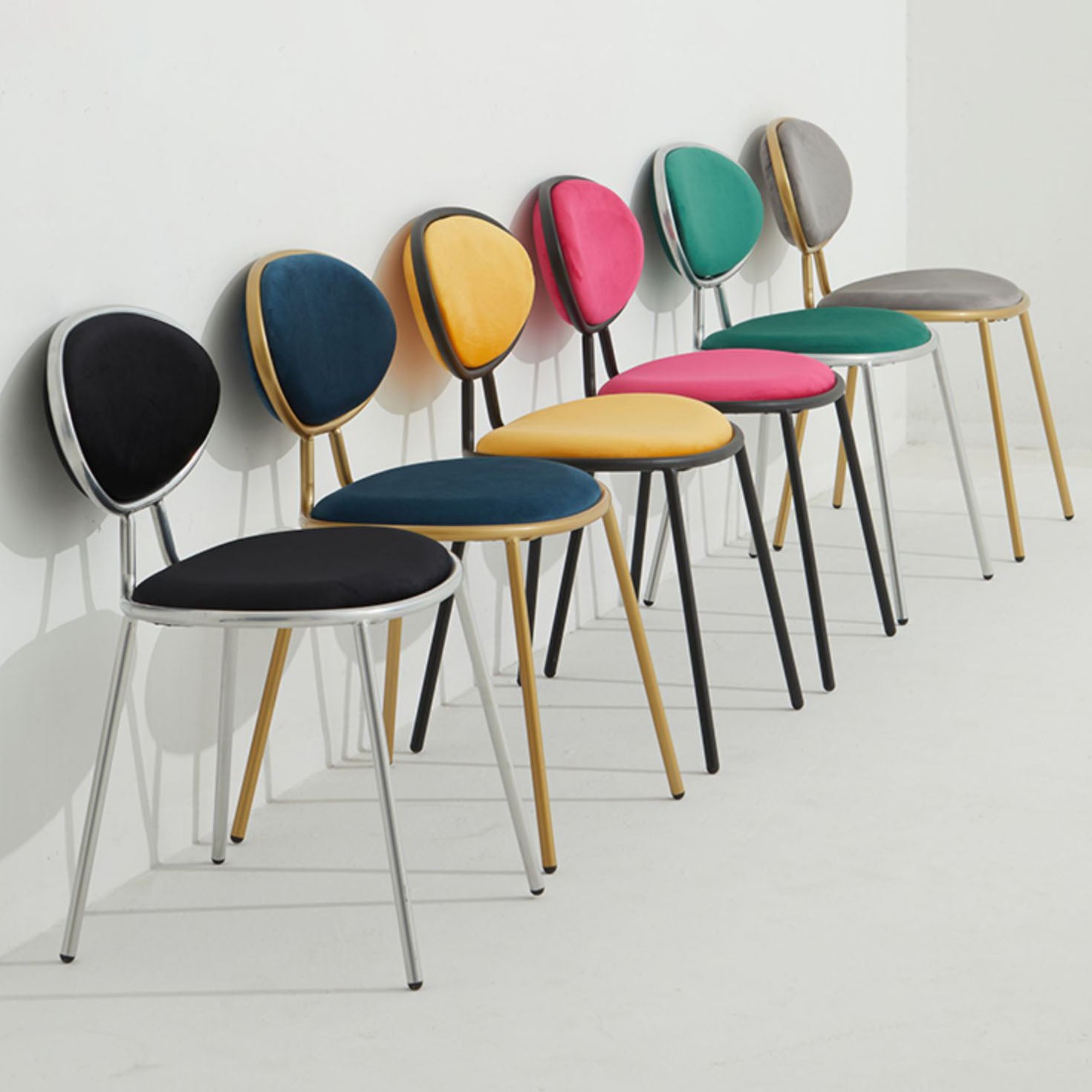 Glam Dining Side Chair Velvet Upholstered Side Chair for Home