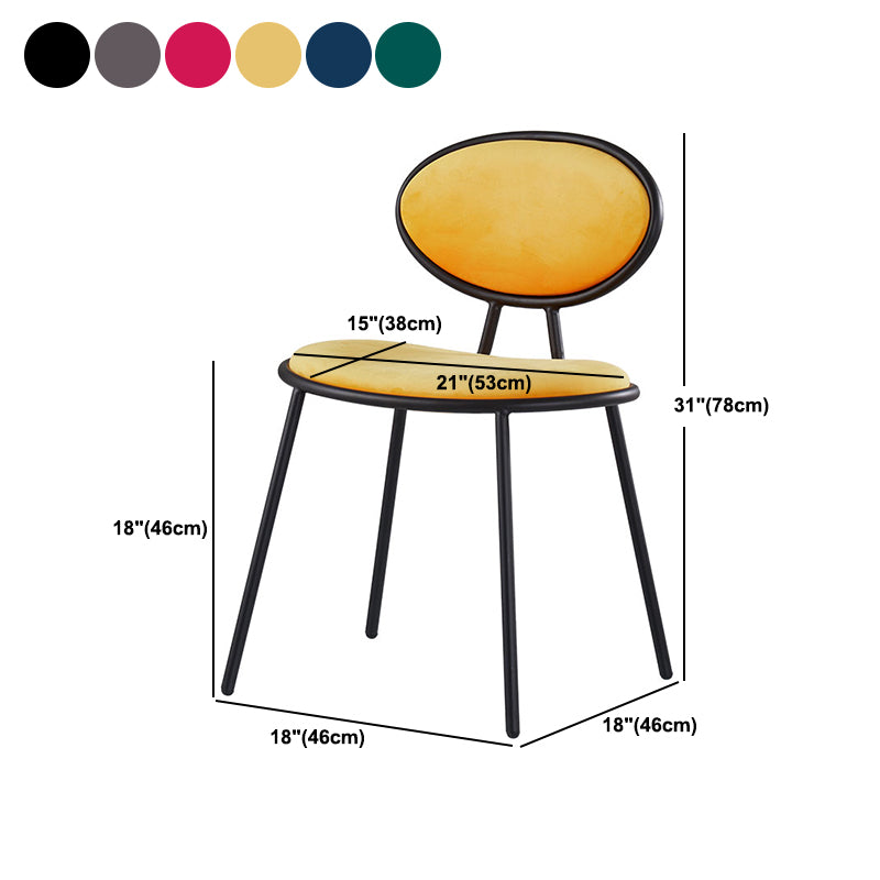 Glam Dining Side Chair Velvet Upholstered Side Chair for Home