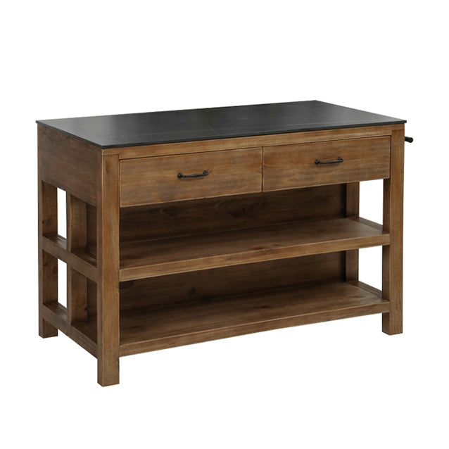 Traditional Stationary Kitchen Island Set Wood Rectangular Kitchen Island Set for Home Use