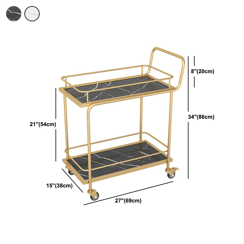 33.86" High Rolling Contemporary Style Prep Table Metal Prep Table