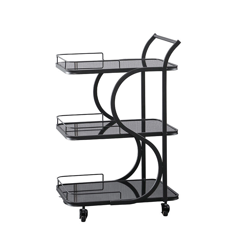 Modern Rolling Prep Table Rectangular Metal Prep Table for Home Use