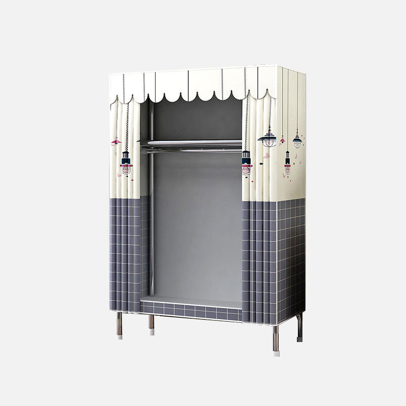 Modern Style Wardrobe Armoire Aluminum Alloy Frame Wardrobe Cabinet for Home