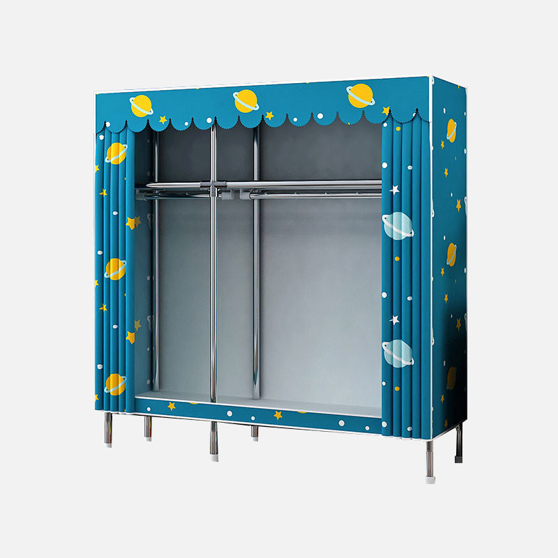 Modern Style Wardrobe Armoire Aluminum Alloy Frame Wardrobe Cabinet for Home