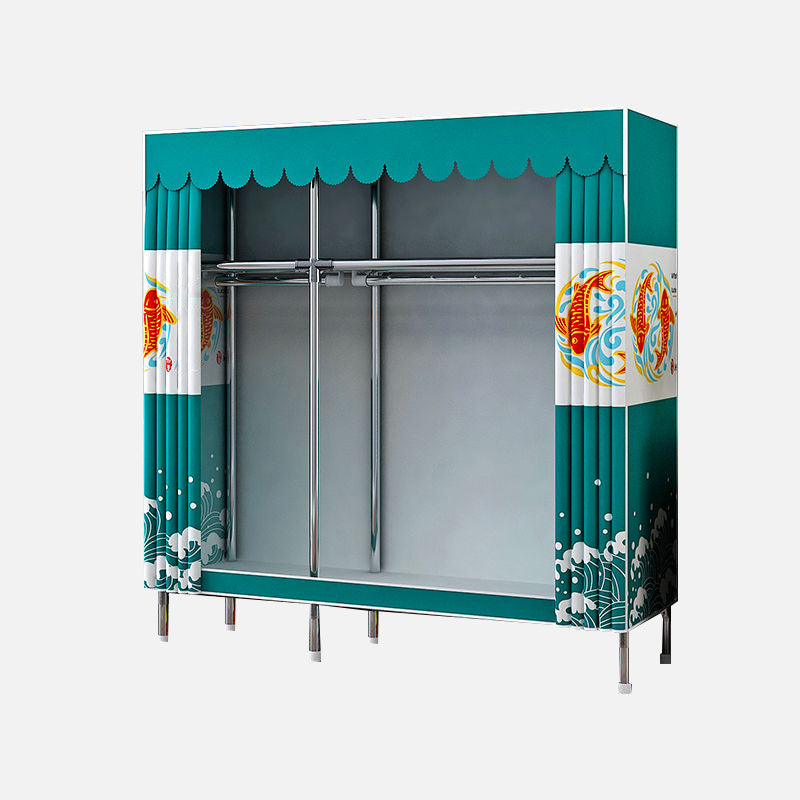 Modern Style Wardrobe Armoire Aluminum Alloy Frame Wardrobe Cabinet for Home