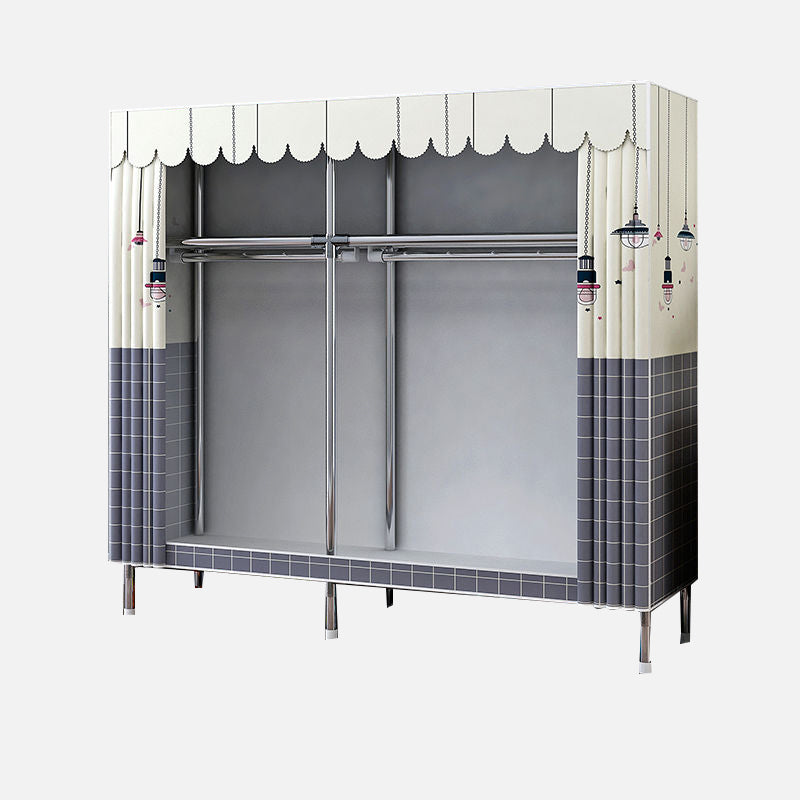 Modern Style Wardrobe Armoire Aluminum Alloy Frame Wardrobe Cabinet for Home