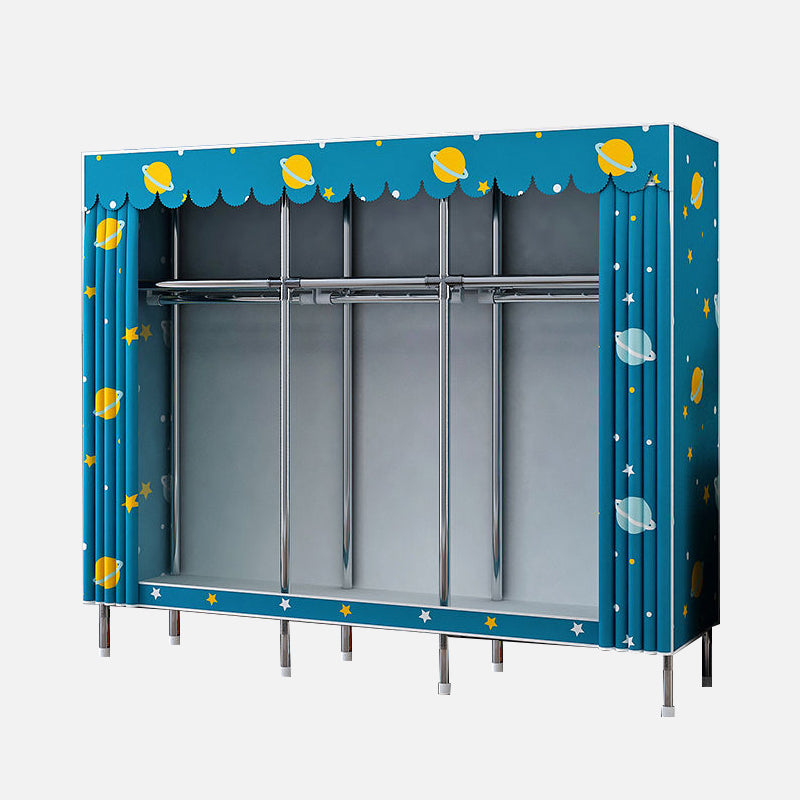 Modern Style Wardrobe Armoire Aluminum Alloy Frame Wardrobe Cabinet for Home