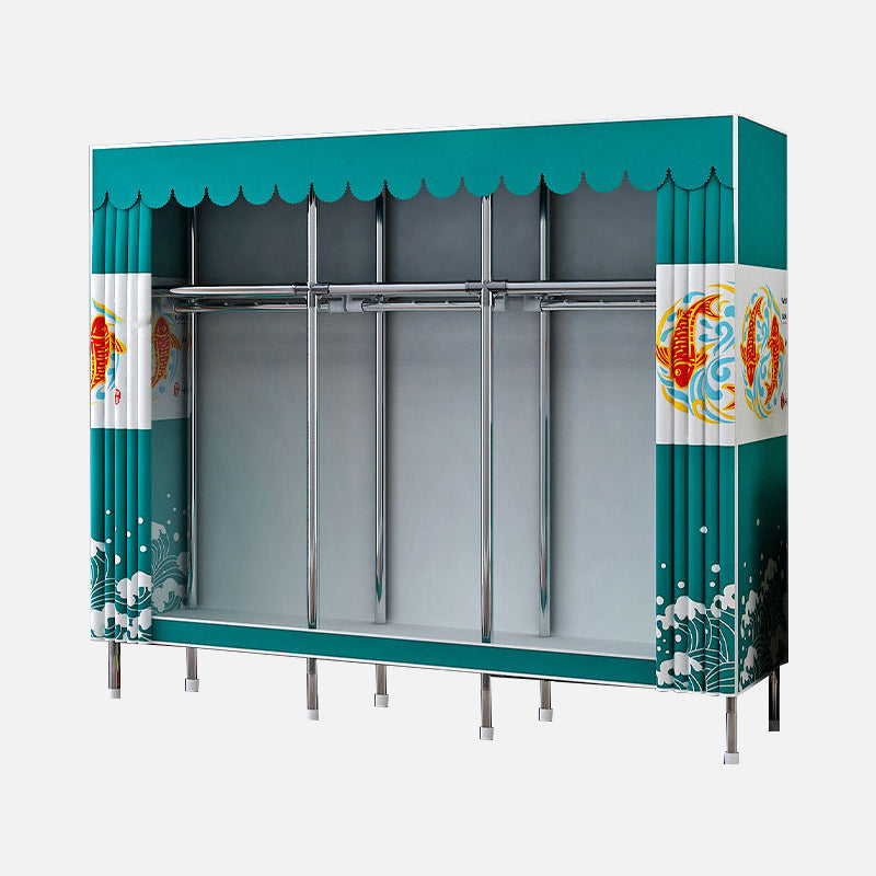 Modern Style Wardrobe Armoire Aluminum Alloy Frame Wardrobe Cabinet for Home