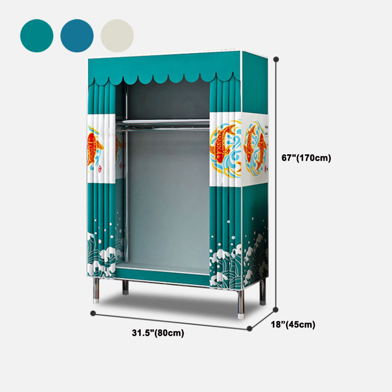 Modern Style Wardrobe Armoire Aluminum Alloy Frame Wardrobe Cabinet for Home