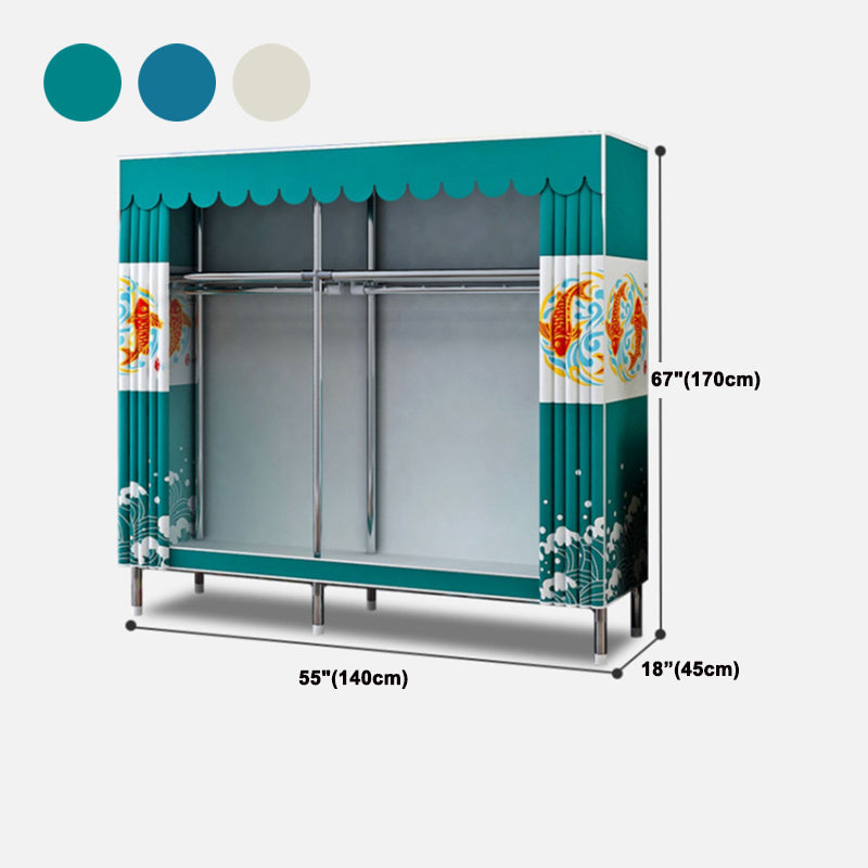 Modern Style Wardrobe Armoire Aluminum Alloy Frame Wardrobe Cabinet for Home