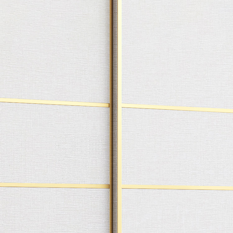 White Modern Style Wardrobe Cabinet Engineered Wood Wardrobe with Clothing Rod